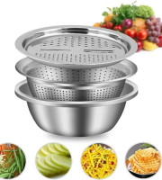 3 IN 1 VEGETABLE CUTTER WITH DRAIN BASKET