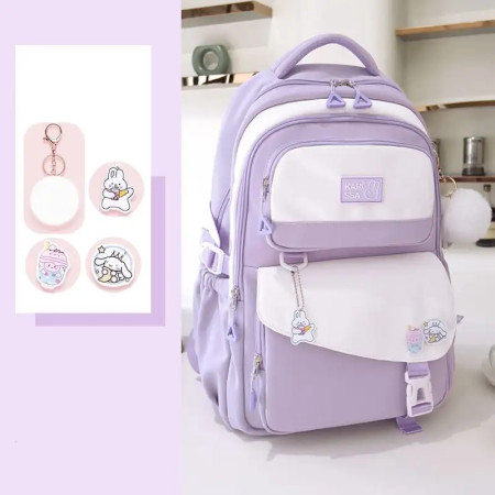 Cute Casual Premium Kids School Backpack (Purple)(S7)