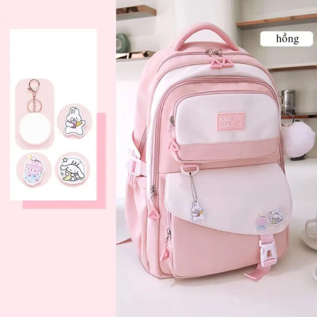 Cute Casual Premium Kids School Backpack (Pink)(S7)