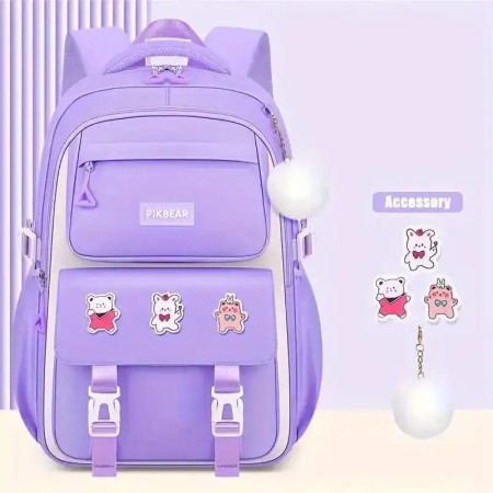 Waterproof School Book Bag (Purple )(S1)
